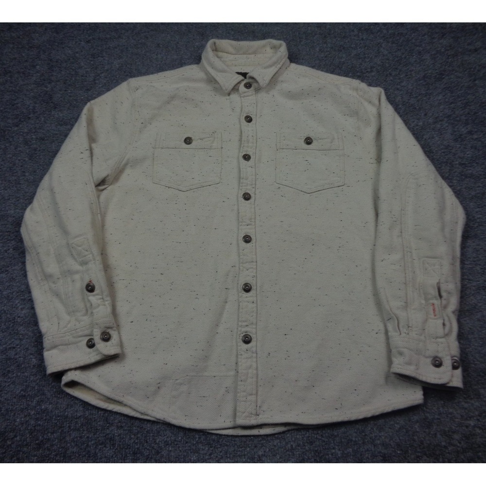 Howler Brothers Shirt Mens M White Rodanthe Flannel Specked Long Sleeve